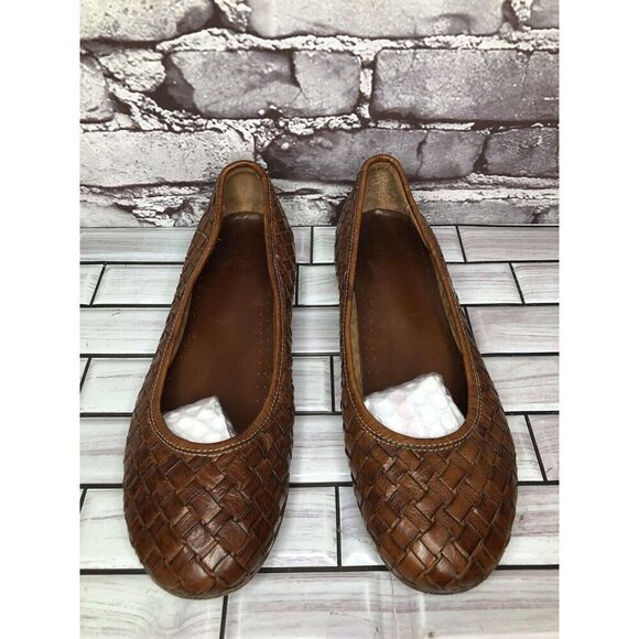 Calzoleria Toscana Woven Brown Leather Round Toe Ballet Flats Women’s 40EU/9M US - Picture 16 of 16